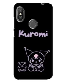Чохол для Xiaomi Redmi Note 6 Pro з картинкою «Kuromi — чорний мінімалізм»