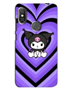 Чохол для Xiaomi Redmi Note 6 Pro з картинкою «Kuromi та фіолетові серця»