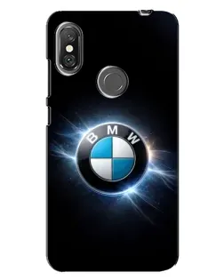 Чехол для Xiaomi Redmi Note 6 Pro с картинкой «BMW — неоновое сияние»