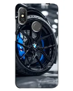 Чехол для Xiaomi Redmi Note 6 Pro с картинкой «Колесо BMW вблизи»
