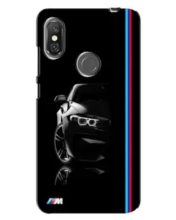 Чехол для Xiaomi Redmi Note 6 Pro с картинкой «Силуэт BMW в темноте»