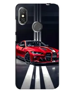 Чехол для Xiaomi Redmi Note 6 Pro с картинкой «Красная BMW на дороге»
