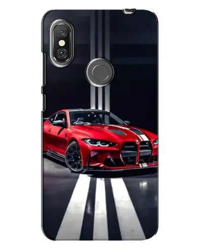 Чехол для Xiaomi Redmi Note 6 Pro с картинкой «Красная BMW на дороге»