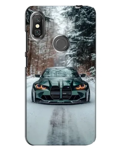 Чехол для Xiaomi Redmi Note 6 Pro с картинкой «BMW в зимнем лесу»