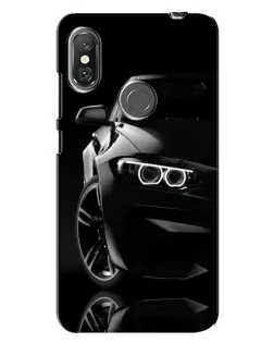 Чохол для Xiaomi Redmi Note 6 Pro з картинкою «Чорна BMW — профіль»