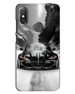 Чохол для Xiaomi Redmi Note 6 Pro з картинкою «BMW — акварельний дрифт»