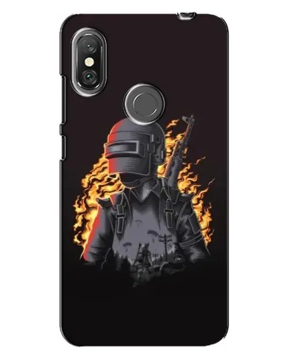 Чехол для Xiaomi Redmi Note 6 Pro с картинкой «PUBG — огненный силуэт»
