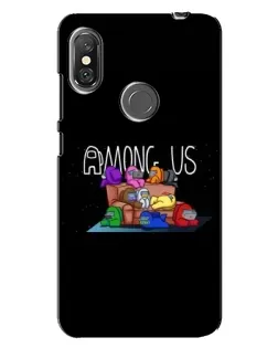 Чехол для Xiaomi Redmi Note 6 Pro с картинкой «Логотип Among Us»