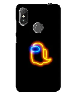 Чехол для Xiaomi Redmi Note 6 Pro с картинкой «Among Us неоновое сияние»