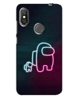 Чехол для Xiaomi Redmi Note 6 Pro с картинкой «Among Us неон-арт»