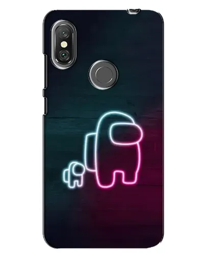 Чехол для Xiaomi Redmi Note 6 Pro с картинкой «Among Us неон-арт»
