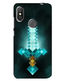 Чехол для Xiaomi Redmi Note 6 Pro с картинкой «Алмазный меч неон»