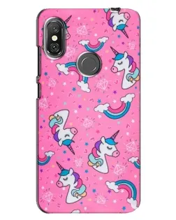Чехол для Xiaomi Redmi Note 6 Pro с картинкой «Unicorn паттерн розовый»