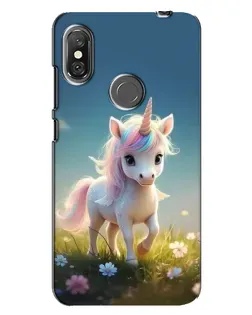 Чехол для Xiaomi Redmi Note 6 Pro с картинкой «Единорог на поляне»