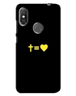Чехол для Xiaomi Redmi Note 6 Pro с картинкой «Сердце и Крест»
