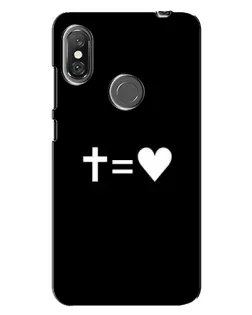 Чехол для Xiaomi Redmi Note 6 Pro с картинкой «Крест и Сердце»