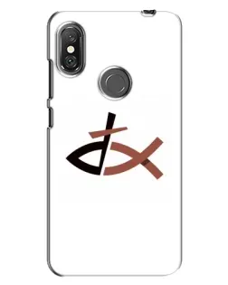 Чехол для Xiaomi Redmi Note 6 Pro с картинкой «Рыба и крест»
