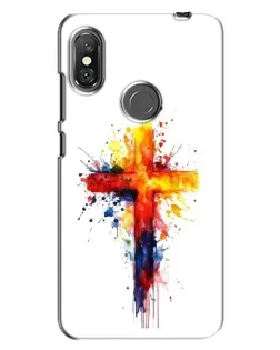 Чехол для Xiaomi Redmi Note 6 Pro с картинкой «Акварельный крест»