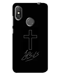Чохол для Xiaomi Redmi Note 6 Pro з картинкою «Графічний хрест Jesus»