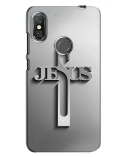 Чохол для Xiaomi Redmi Note 6 Pro з картинкою «Металевий хрест Jesus»