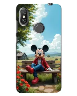 Чехол для Xiaomi Redmi Note 6 Pro с картинкой «Микки на скамейке»