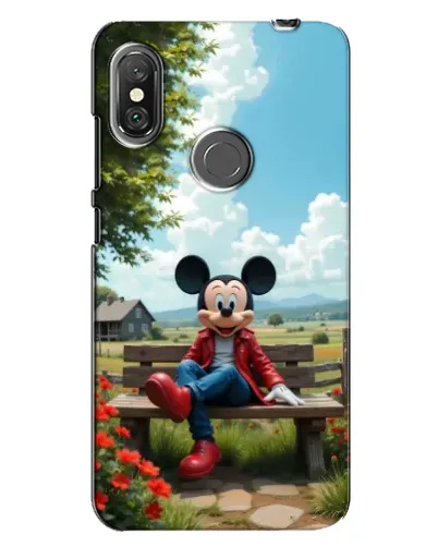 Чехол для Xiaomi Redmi Note 6 Pro с картинкой «Микки на скамейке»