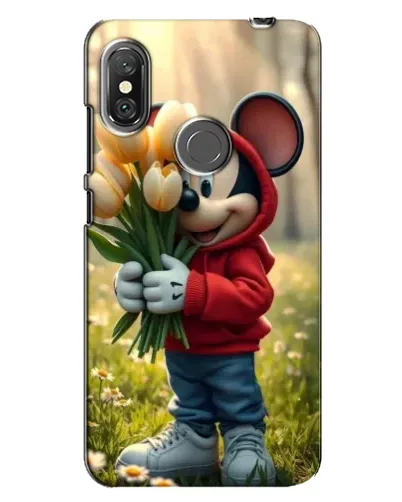 Чехол для Xiaomi Redmi Note 6 Pro с картинкой «Микки с тюльпанами»