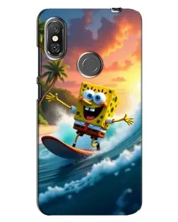 Чехол для Xiaomi Redmi Note 6 Pro с картинкой «Губка Боб серфингист»