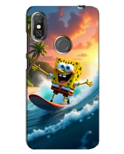 Чехол для Xiaomi Redmi Note 6 Pro с картинкой «Губка Боб серфингист»