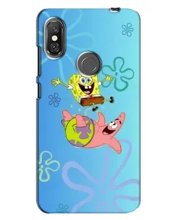 Чехол для Xiaomi Redmi Note 6 Pro с картинкой «Спанч Боб и Патрик»