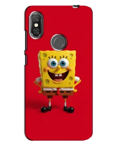 Чехол для Xiaomi Redmi Note 6 Pro с картинкой «Спанч Боб на красном»
