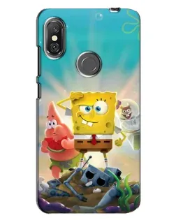 Чехол для Xiaomi Redmi Note 6 Pro с картинкой «Спанч Боб победитель»