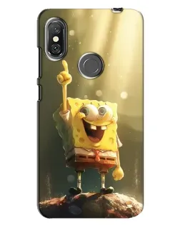 Чехол для Xiaomi Redmi Note 6 Pro с картинкой «Сияющий Спанч Боб»