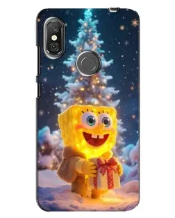 Чехол для Xiaomi Redmi Note 6 Pro с картинкой «Рождественский Спанч Боб»