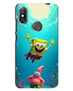 Чохол для Xiaomi Redmi Note 6 Pro з картинкою «Спанч Боб під водою»