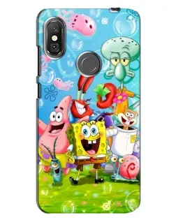 Чохол для Xiaomi Redmi Note 6 Pro з картинкою «Губка Боб та друзі»