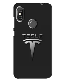 Чехол для Xiaomi Redmi Note 6 Pro с картинкой «Стальной логотип Tesla»