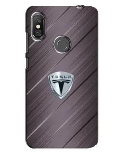 Чехол для Xiaomi Redmi Note 6 Pro с картинкой «Металлическая текстура Tesla»