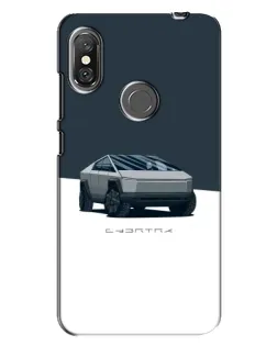 Чехол для Xiaomi Redmi Note 6 Pro с картинкой «Серебристый Cybertruck Tesla»