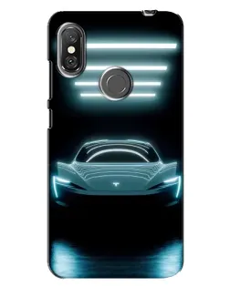 Чехол для Xiaomi Redmi Note 6 Pro с картинкой «Tesla в неоне»
