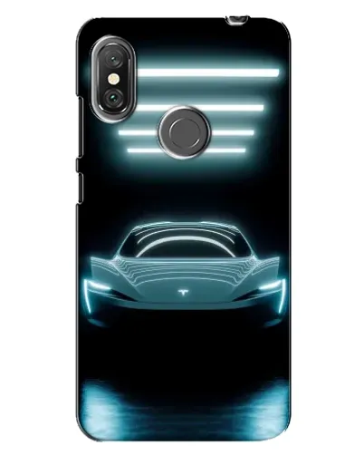 Чехол для Xiaomi Redmi Note 6 Pro с картинкой «Tesla в неоне»