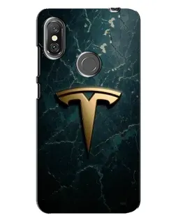 Чехол для Xiaomi Redmi Note 6 Pro с картинкой «Мраморная Tesla Gold»