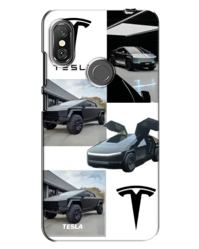 Чехол для Xiaomi Redmi Note 6 Pro с картинкой «Коллаж Cybertruck Tesla»