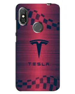 Чехол для Xiaomi Redmi Note 6 Pro с картинкой «Тесла красный карбон»