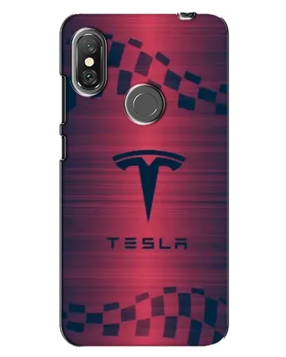 Чехол для Xiaomi Redmi Note 6 Pro с картинкой «Тесла красный карбон»