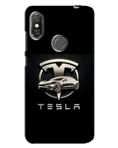 Чехол для Xiaomi Redmi Note 6 Pro с картинкой «Tesla — серебристое авто»