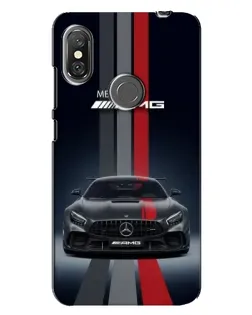 Чохол для Xiaomi Redmi Note 6 Pro з картинкою «Mercedes — білий карбон»