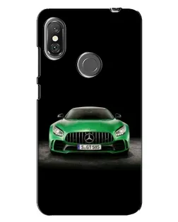 Чехол для Xiaomi Redmi Note 6 Pro с картинкой «Mercedes — неоновый лого»