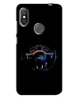 Чохол для Xiaomi Redmi Note 6 Pro з картинкою «Салон Audi — кермо»