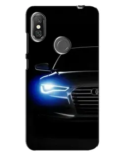 Чехол для Xiaomi Redmi Note 6 Pro с картинкой «Неоновый взгляд Audi»